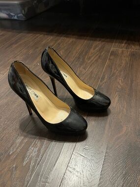 Jimmy Choo Black Patent Platform Stiletto Pumps